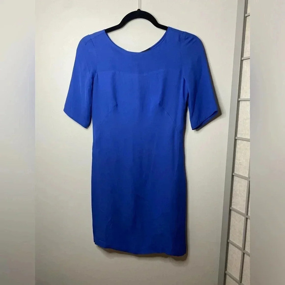 Babaton - Blue Dress with Boat Neckline - XSmall - Picture 1 of 5